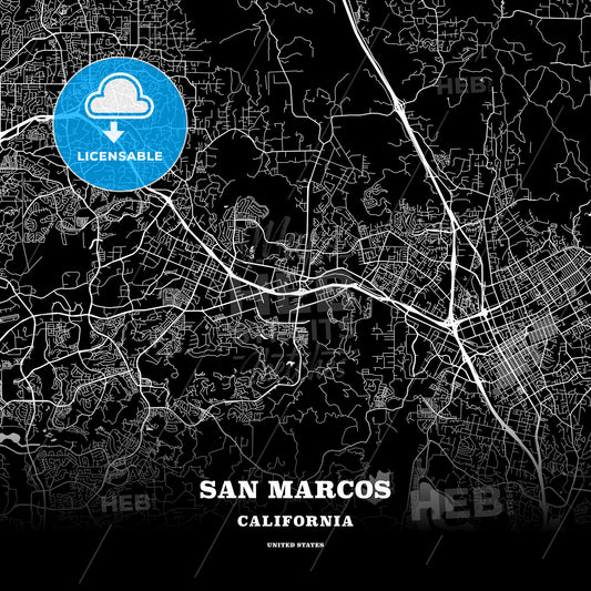 San Marcos, California, USA map