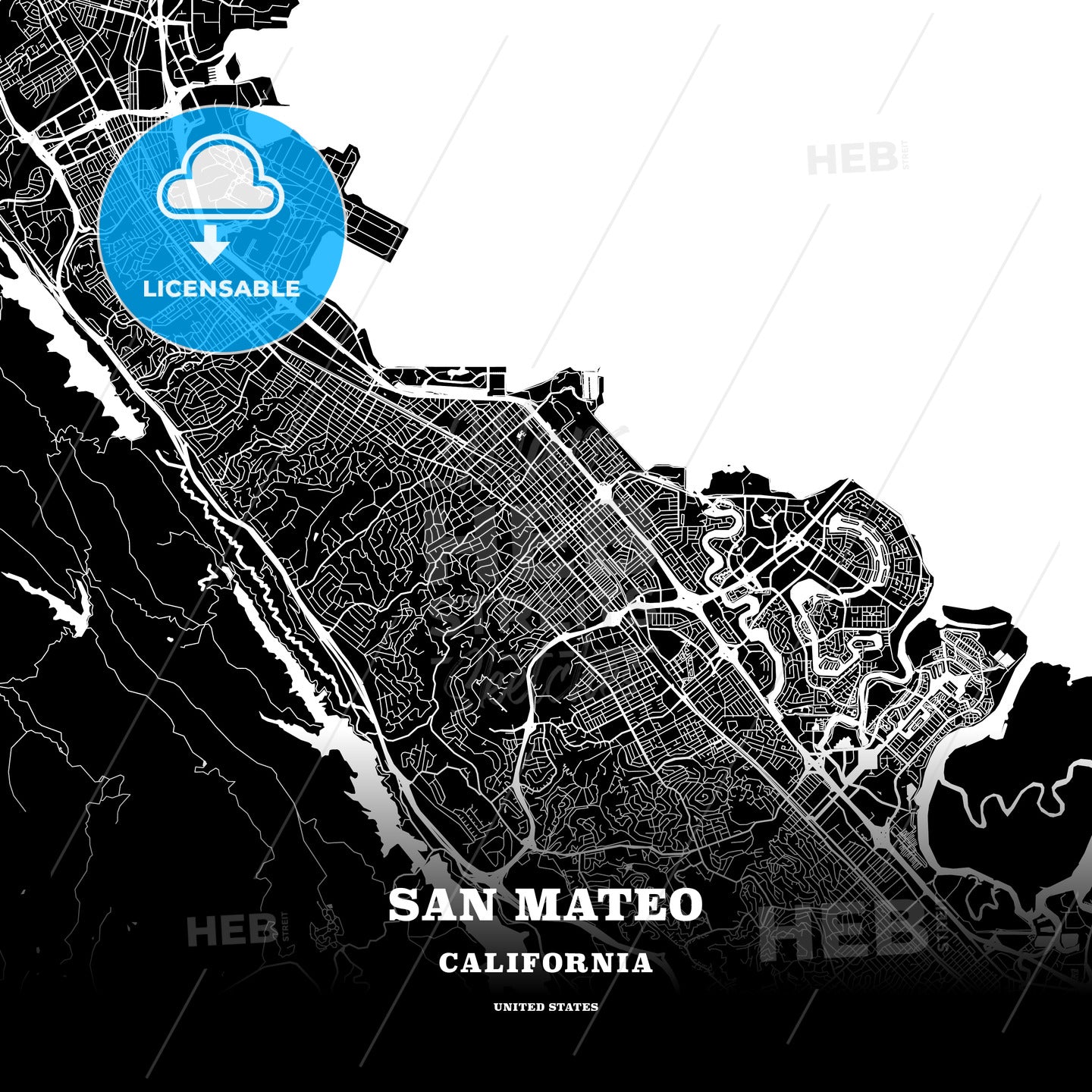 San Mateo, California, USA map