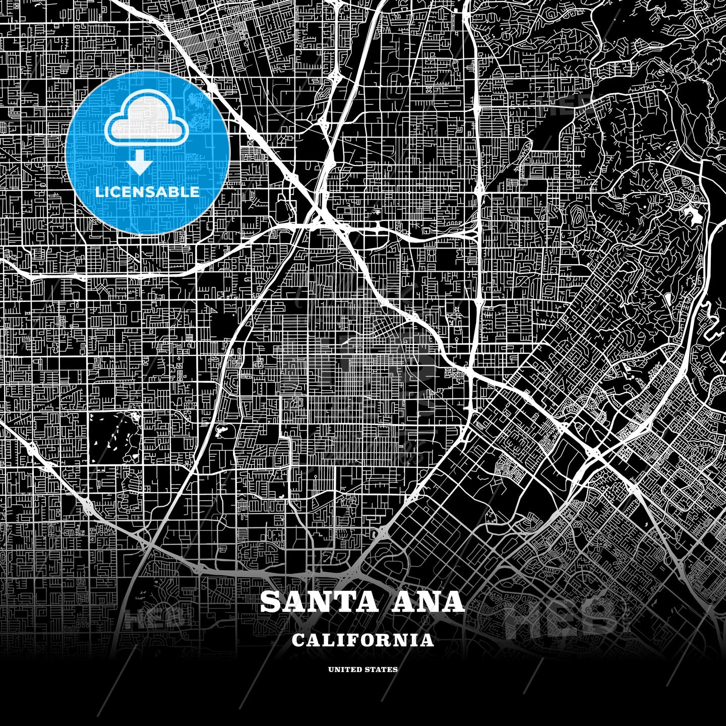 Santa Ana, California, USA map