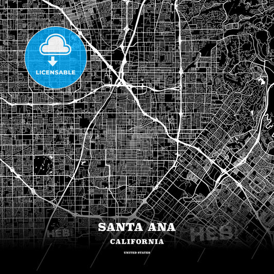 Santa Ana, California, USA map