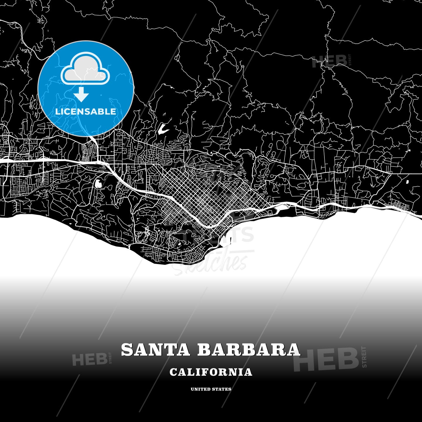 Santa Barbara, California, USA map