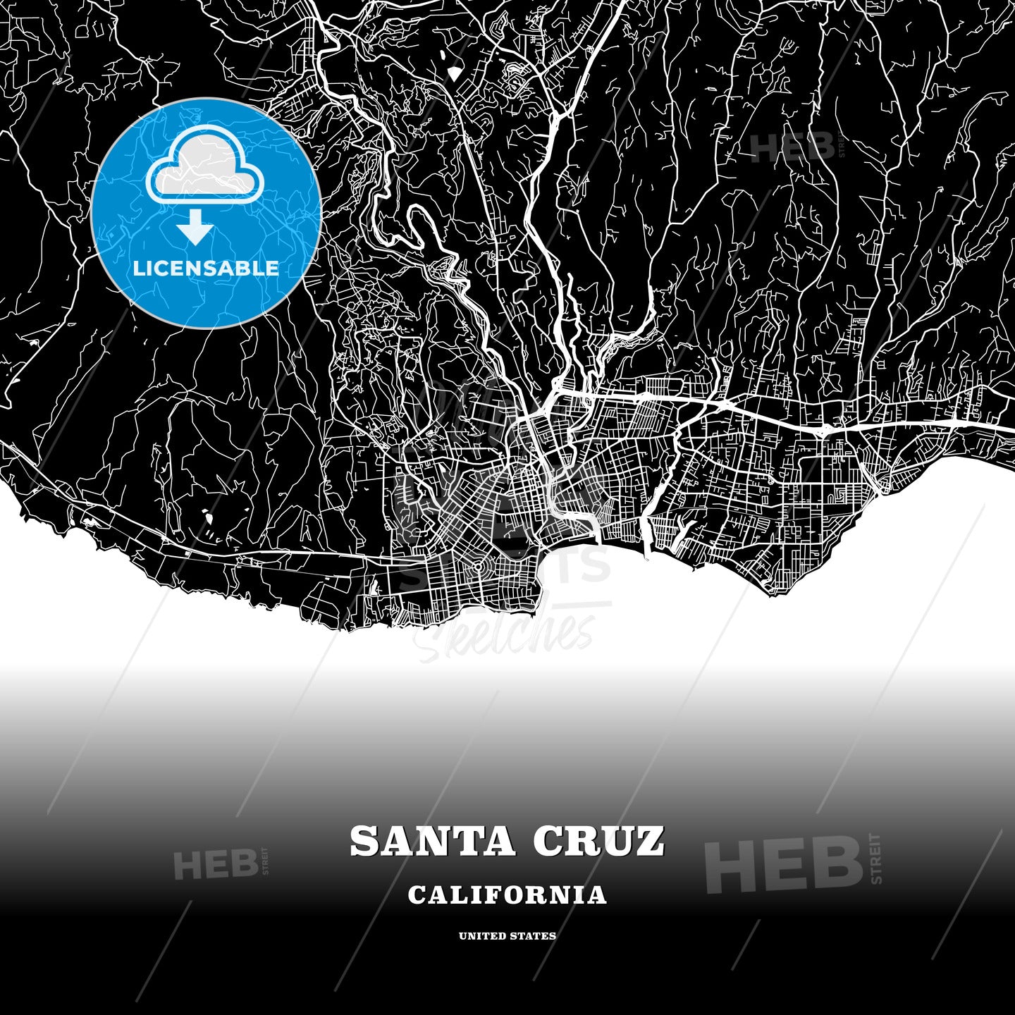 Santa Cruz, California, USA map