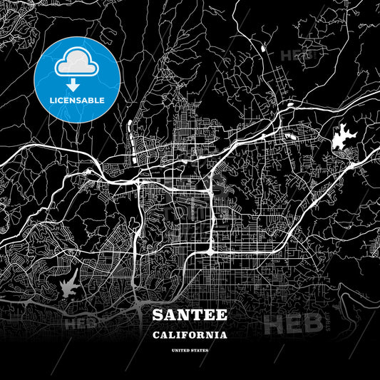 Santee, California, USA map