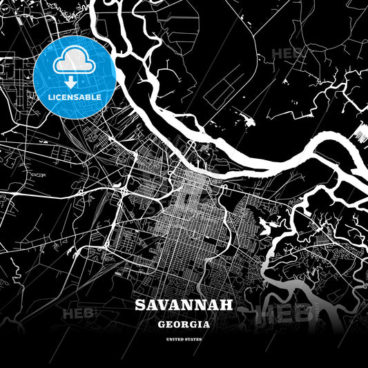Savannah, Georgia, USA map
