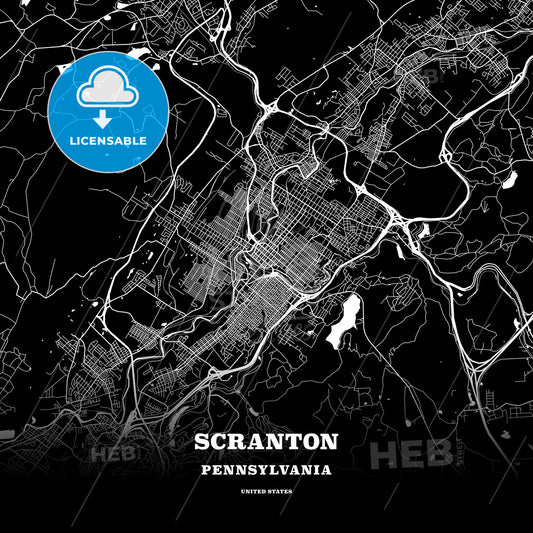Scranton, Pennsylvania, USA map