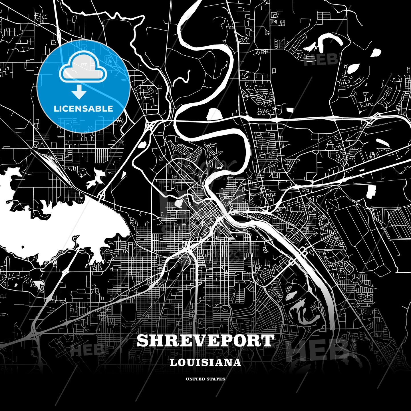 Shreveport, Louisiana, USA map