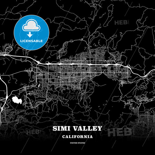 Simi Valley, California, USA map