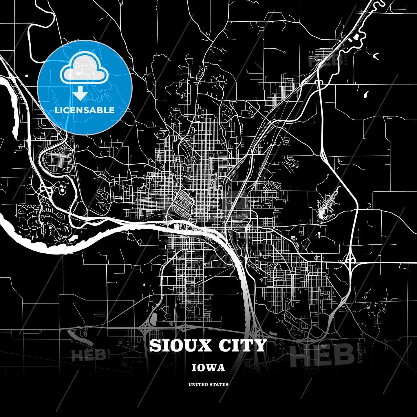 Sioux City, Iowa, USA map