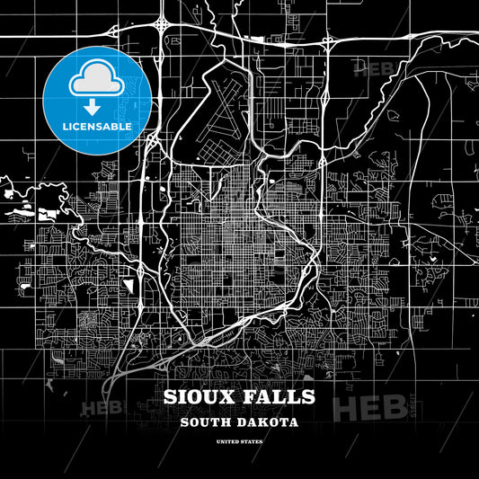 Sioux Falls, South Dakota, USA map