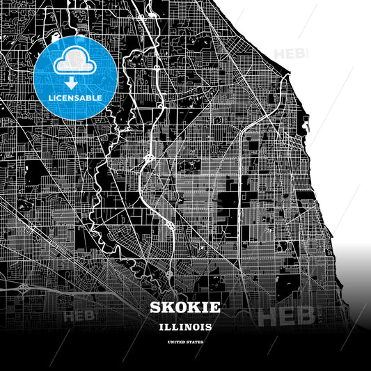 Skokie, Illinois, USA map