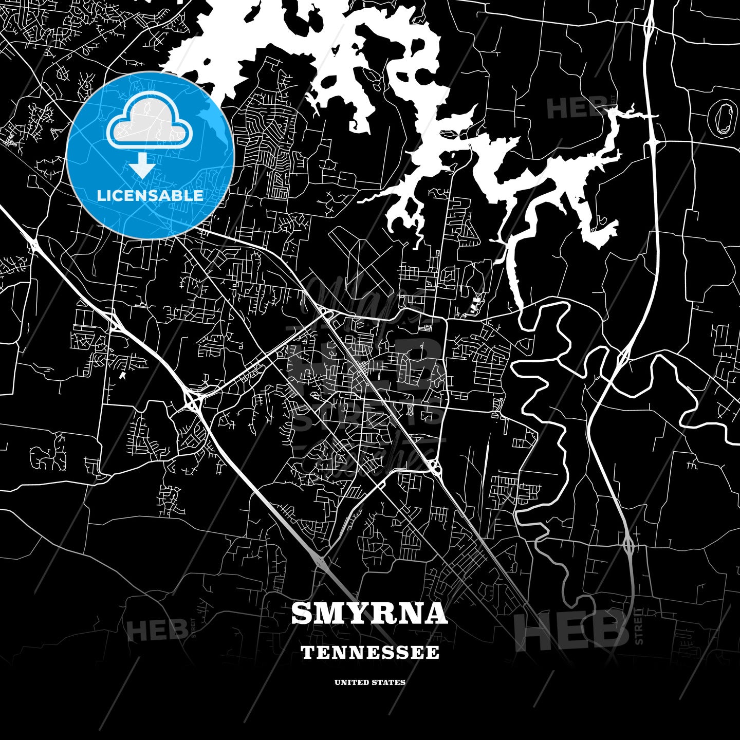 Smyrna, Tennessee, USA map