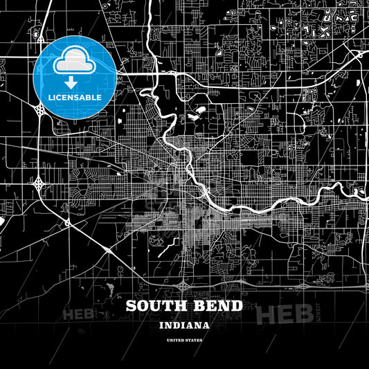 South Bend, Indiana, USA map