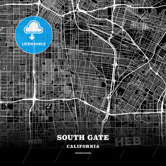 South Gate, California, USA map