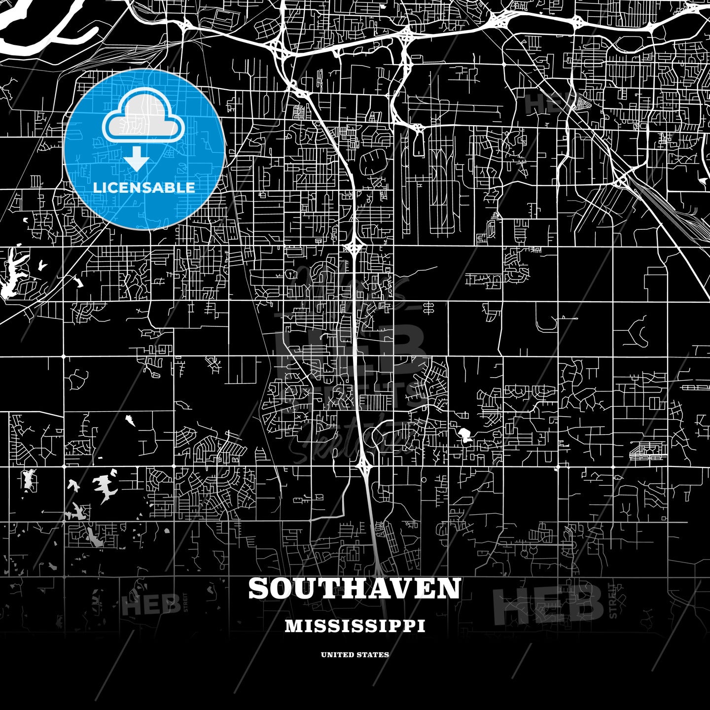 Southaven, Mississippi, USA map