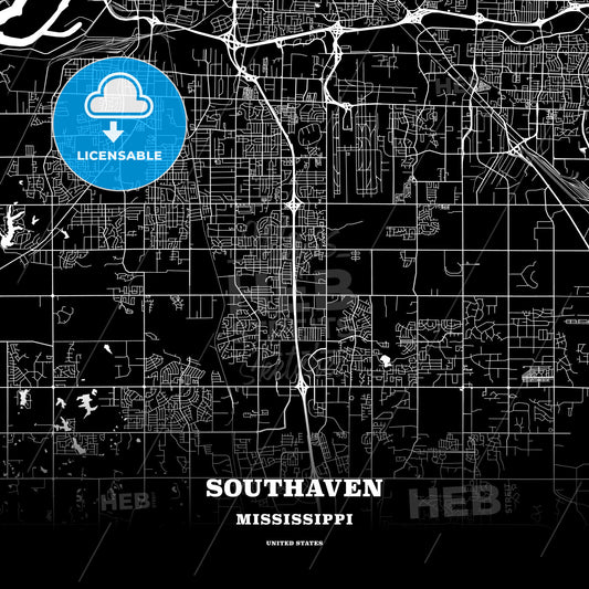 Southaven, Mississippi, USA map