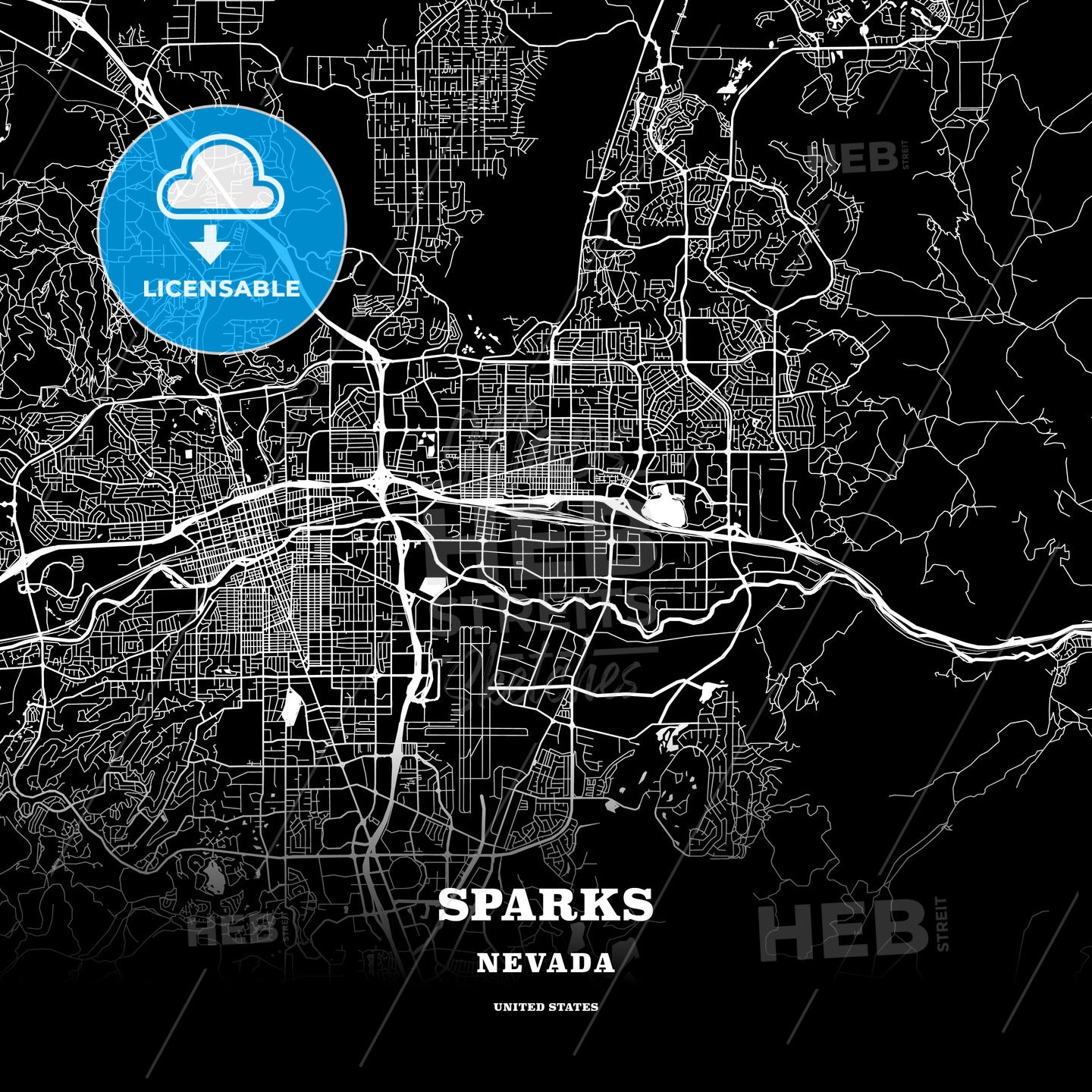 Sparks, Nevada, USA map