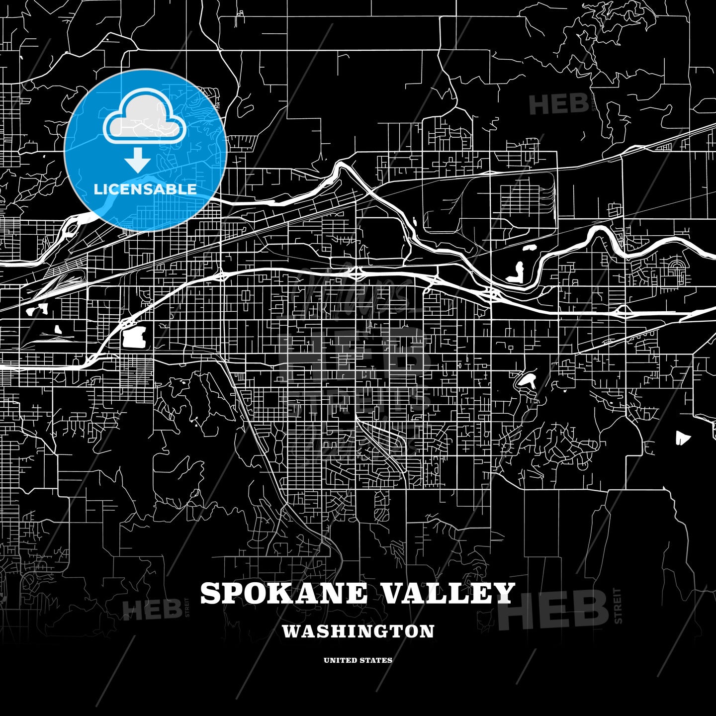 Spokane Valley, Washington, USA map