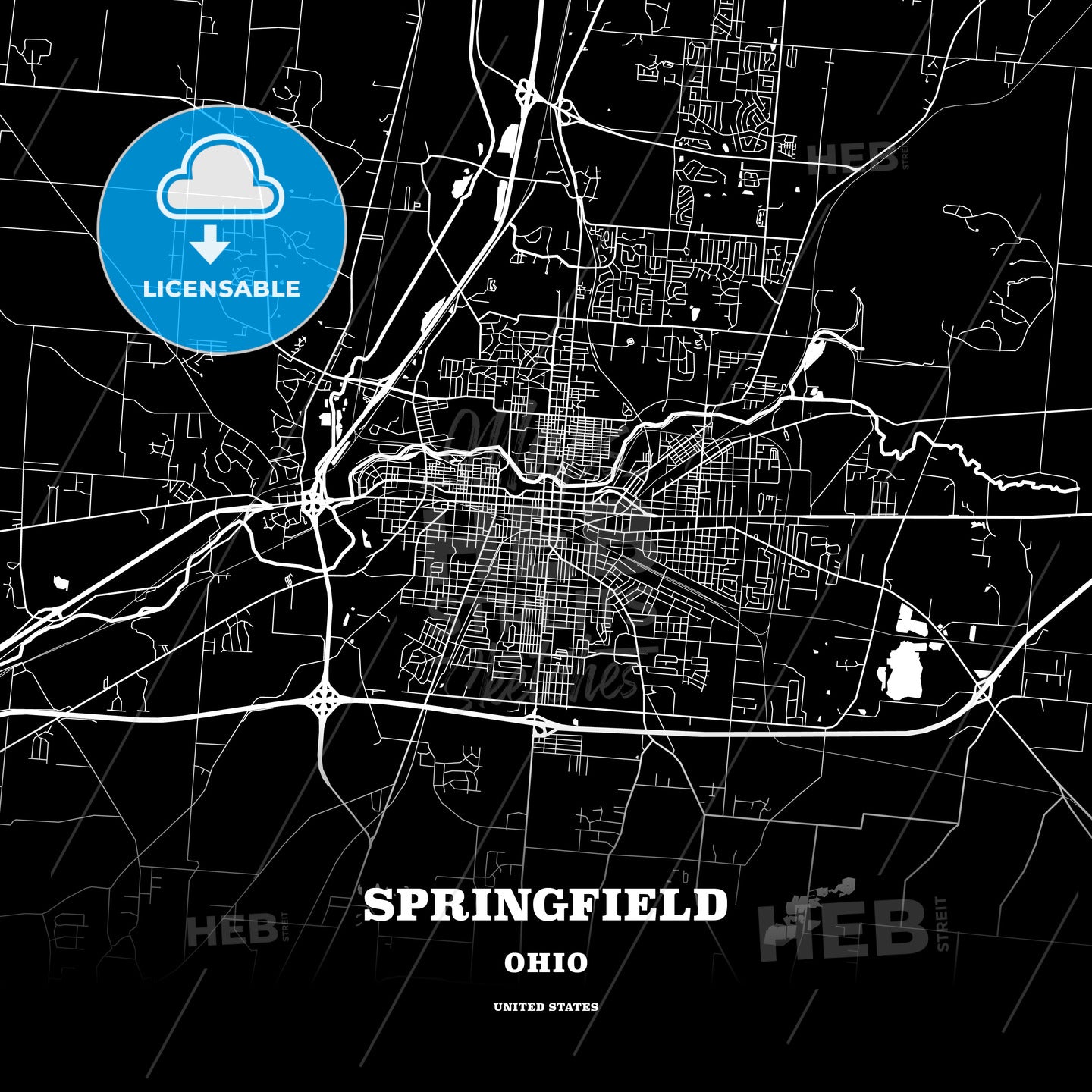 Springfield, Ohio, USA map
