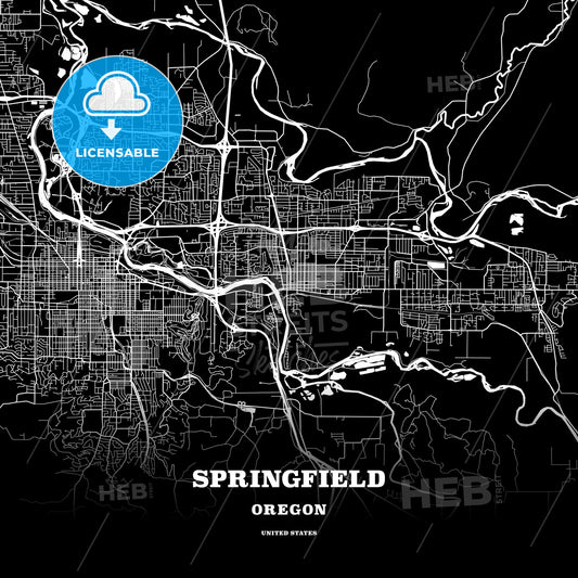 Springfield, Oregon, USA map