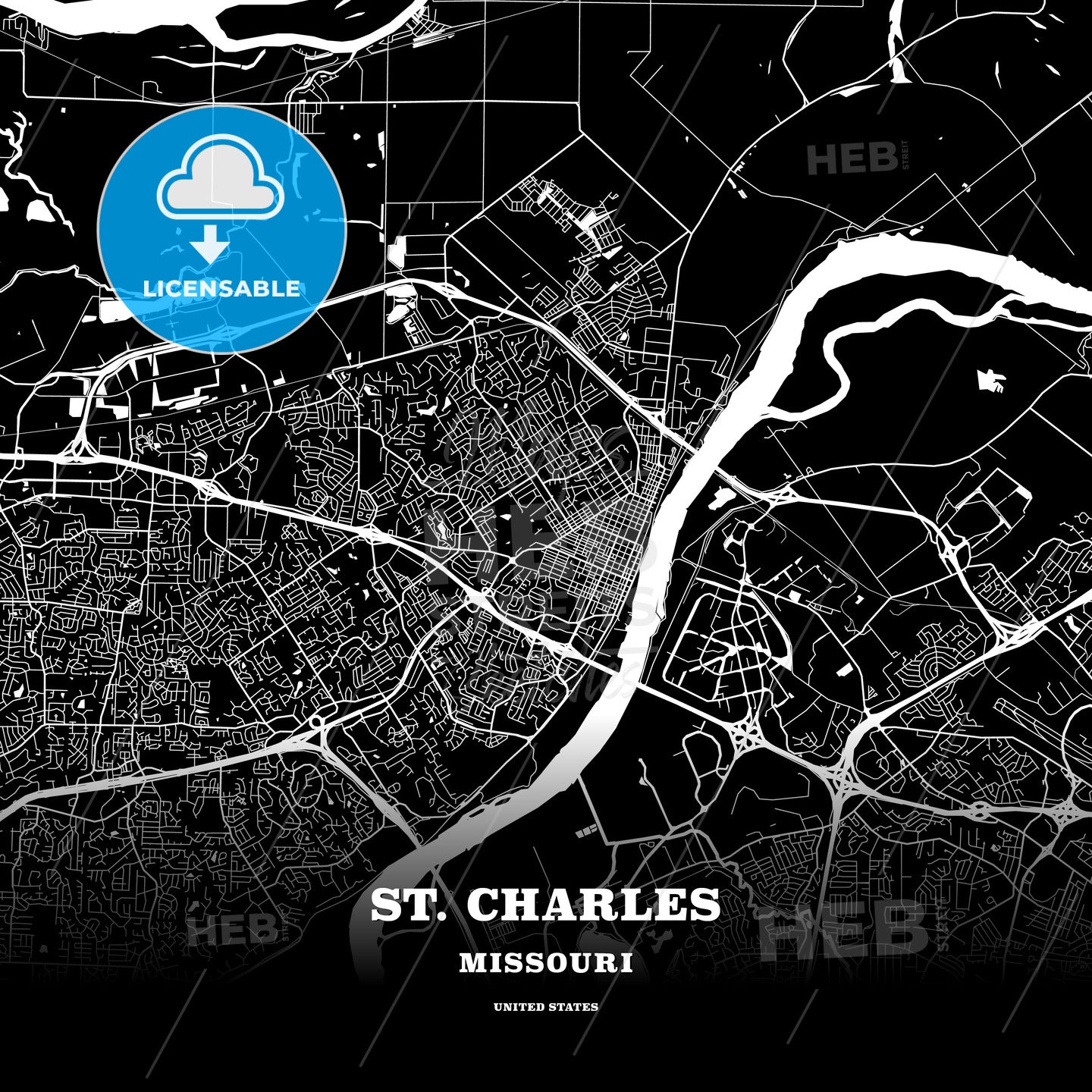 St. Charles, Missouri, USA map