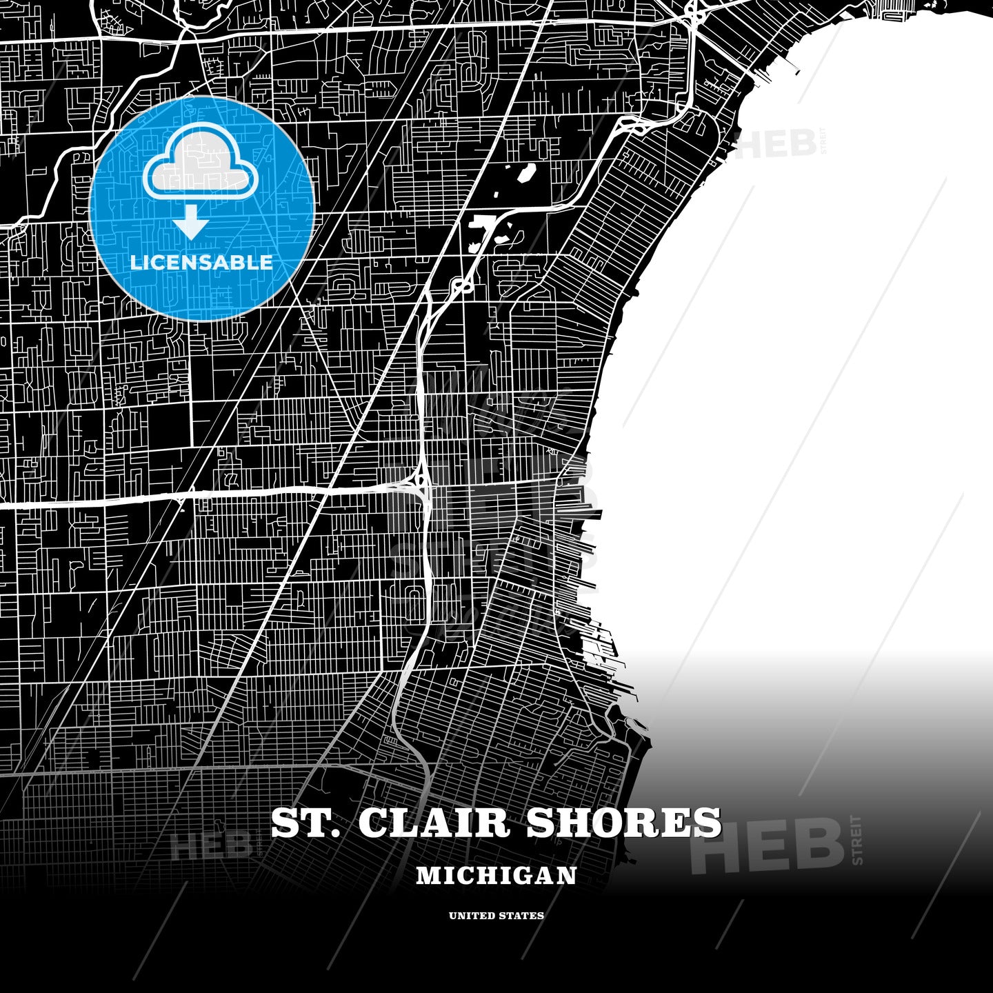 St. Clair Shores, Michigan, USA map
