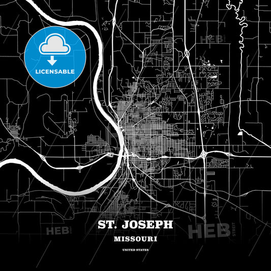 St. Joseph, Missouri, USA map