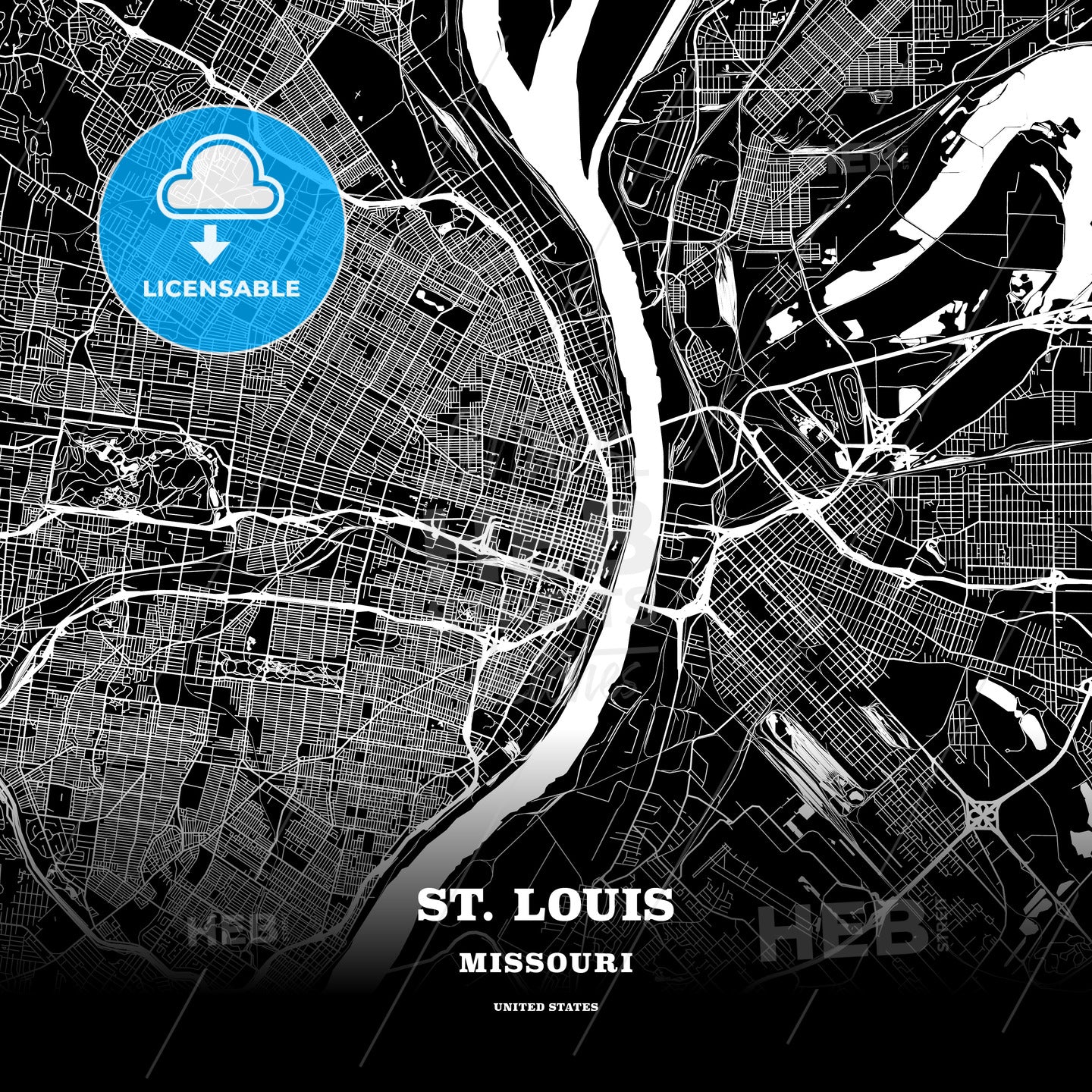 St. Louis, Missouri, USA map