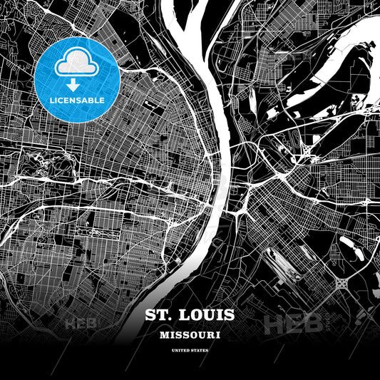 St. Louis, Missouri, USA map