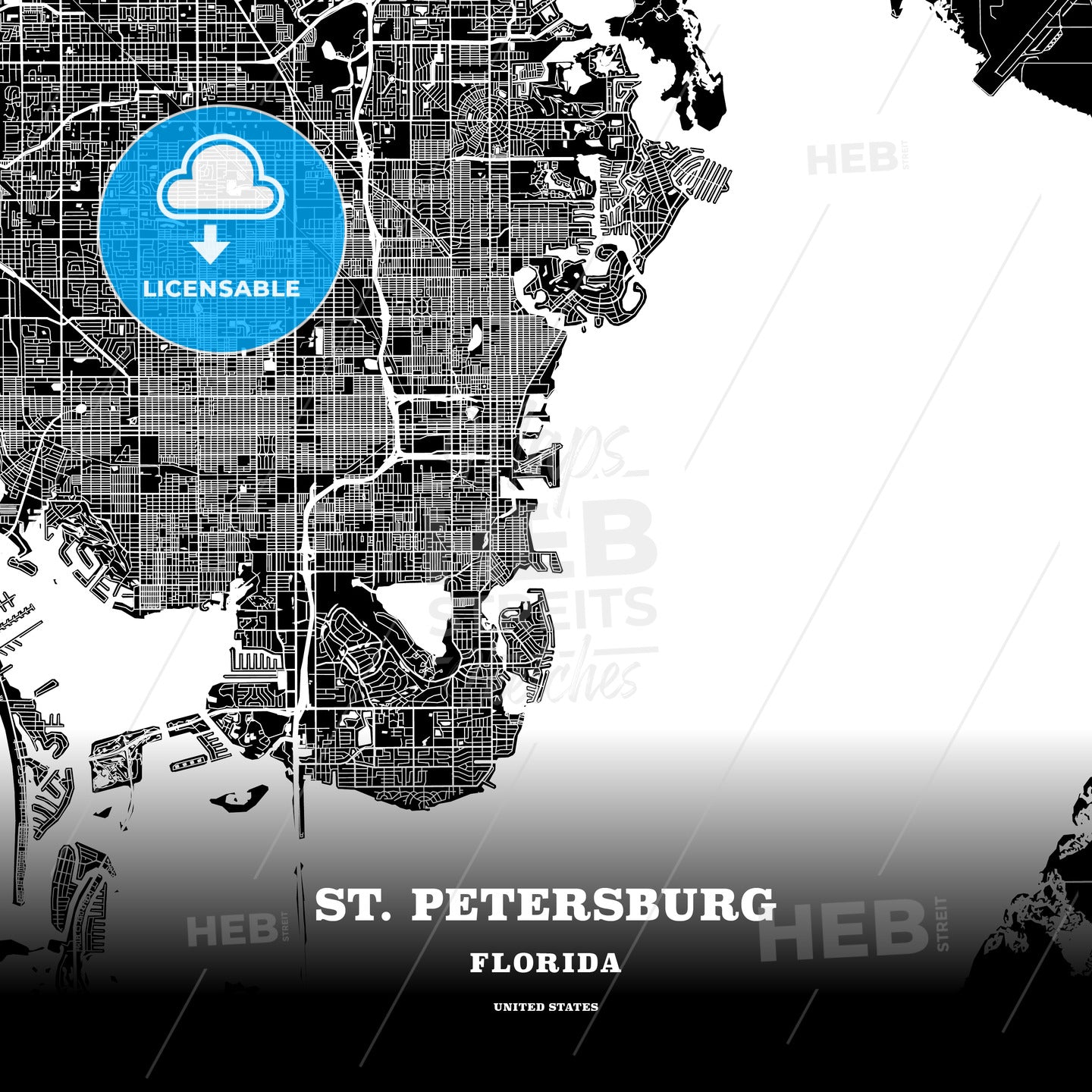 St. Petersburg, Florida, USA map