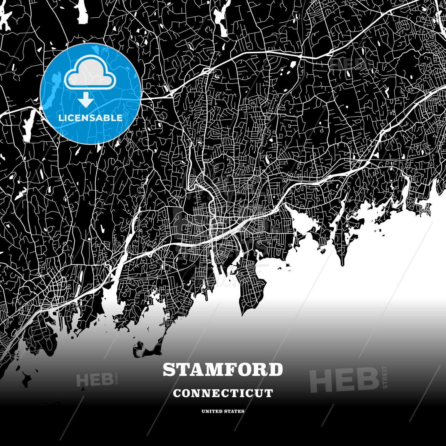 Stamford, Connecticut, USA map