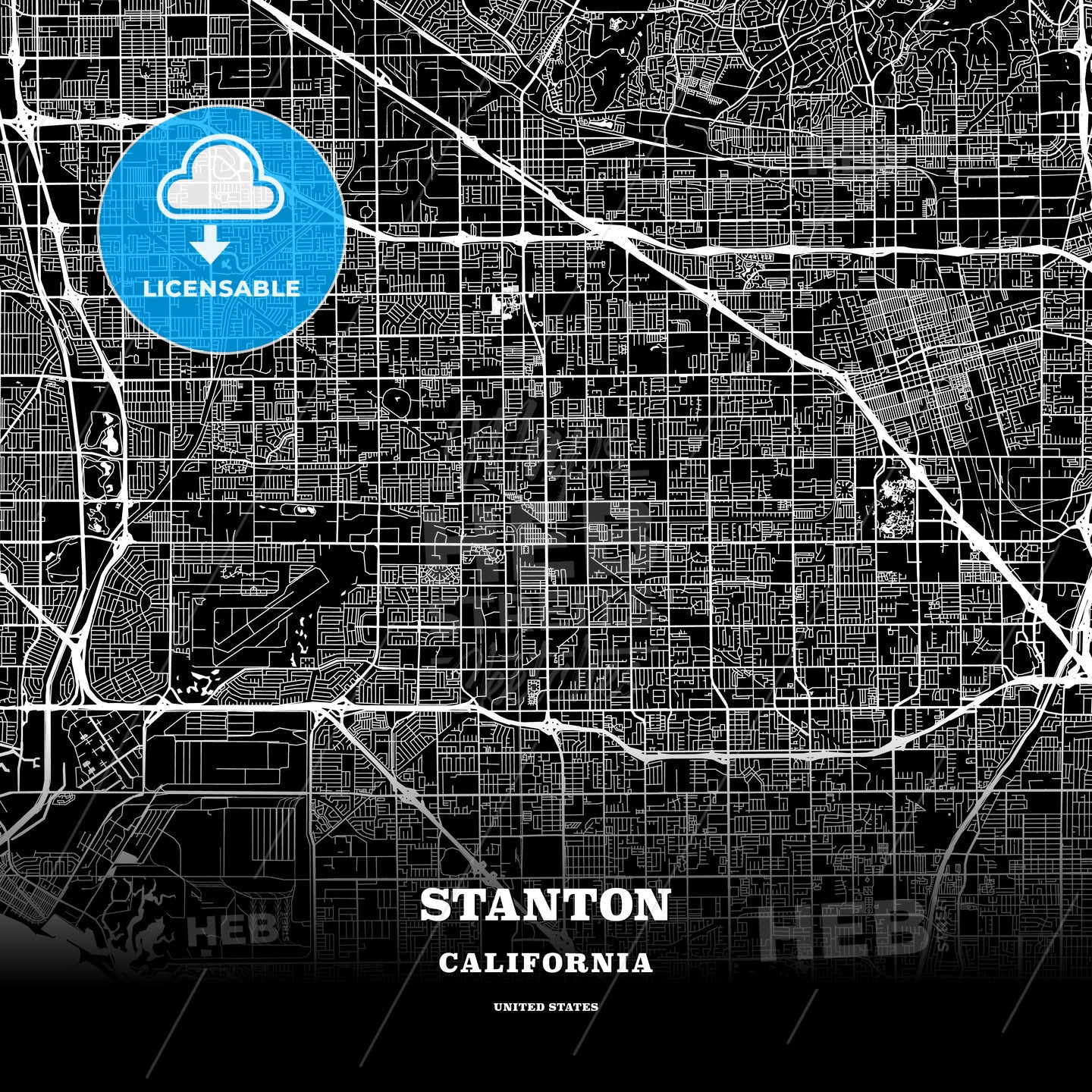Stanton, California, USA map
