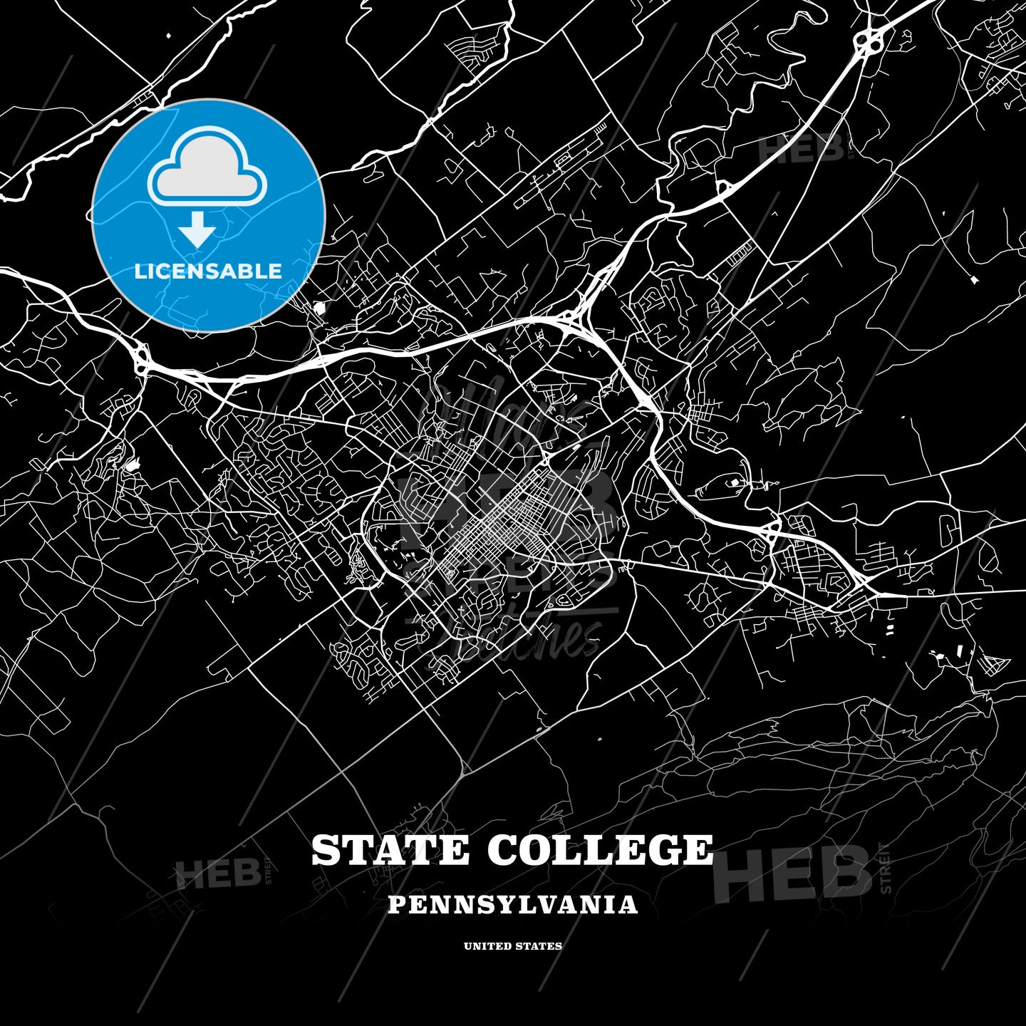 State College, Pennsylvania, USA map