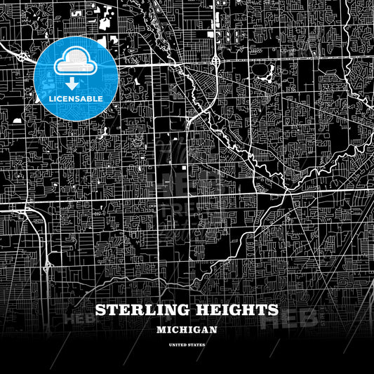 Sterling Heights, Michigan, USA map