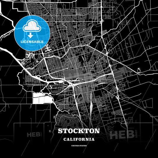 Stockton, California, USA map