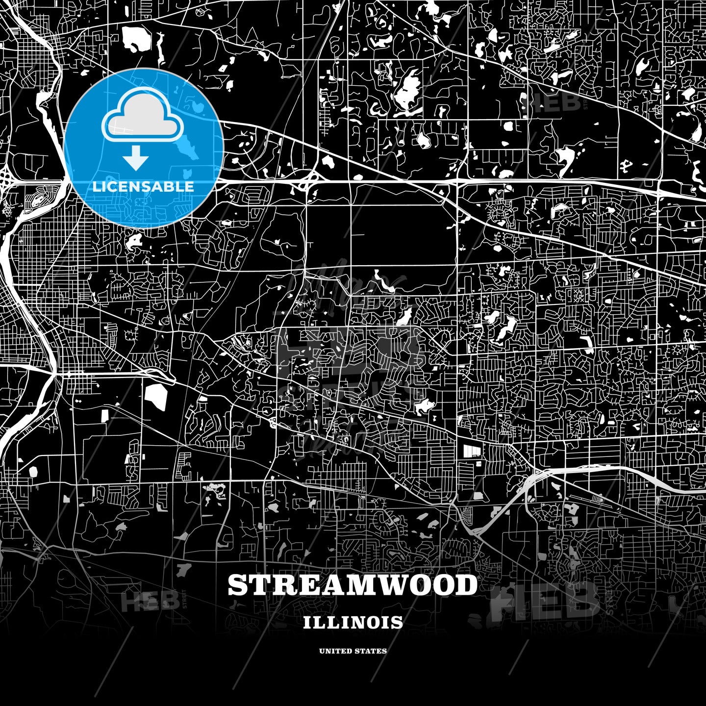 Streamwood, Illinois, USA map