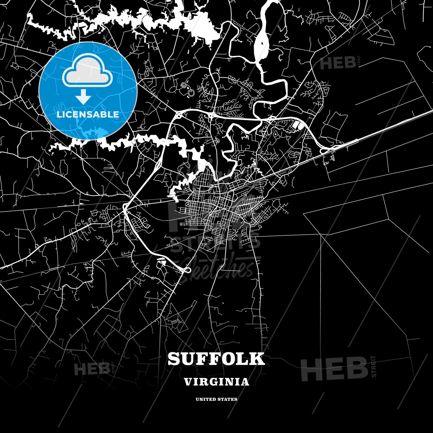 Suffolk, Virginia, USA map