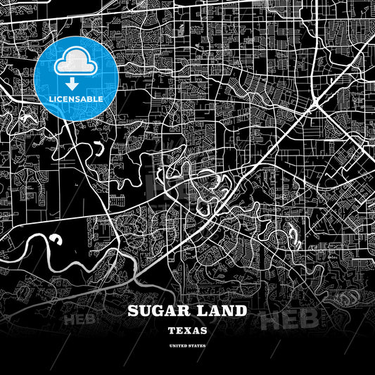 Sugar Land, Texas, USA map