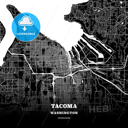 Tacoma, Washington, USA map