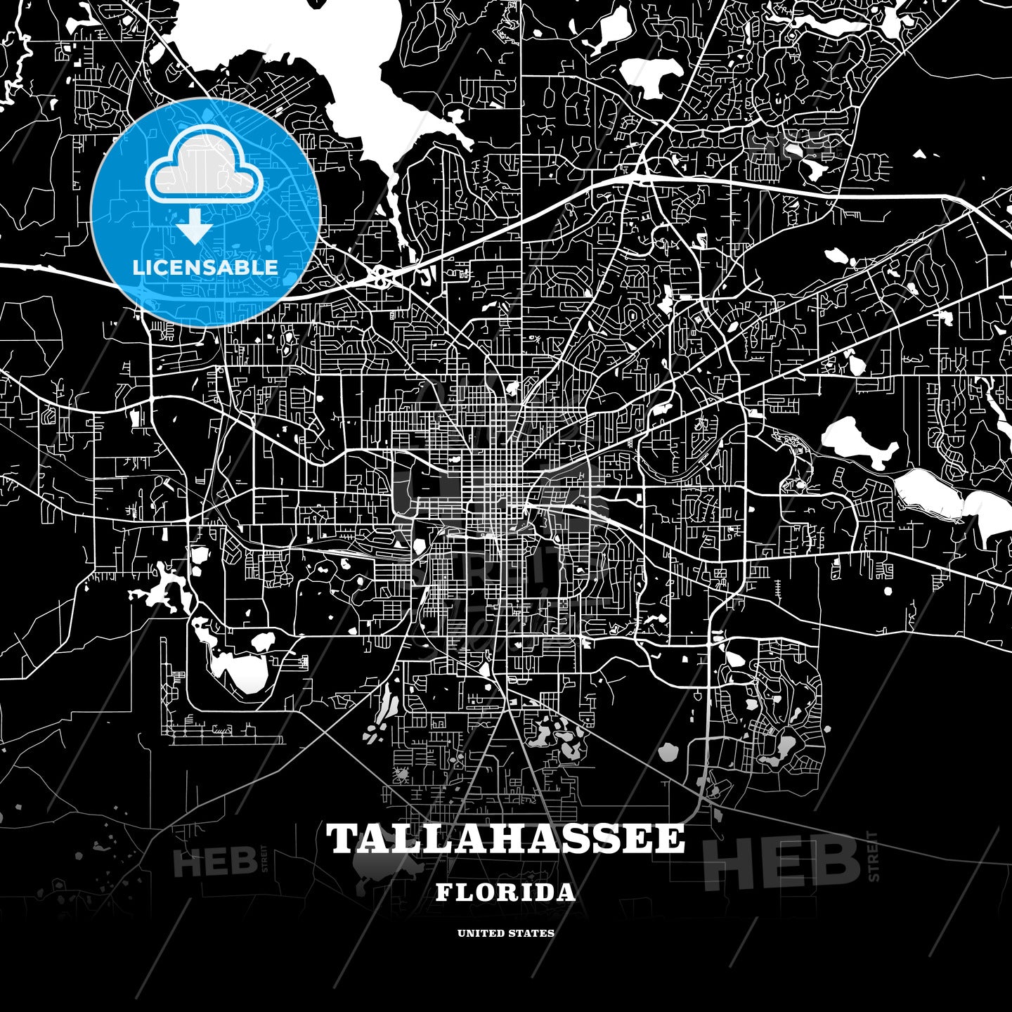 Tallahassee, Florida, USA map