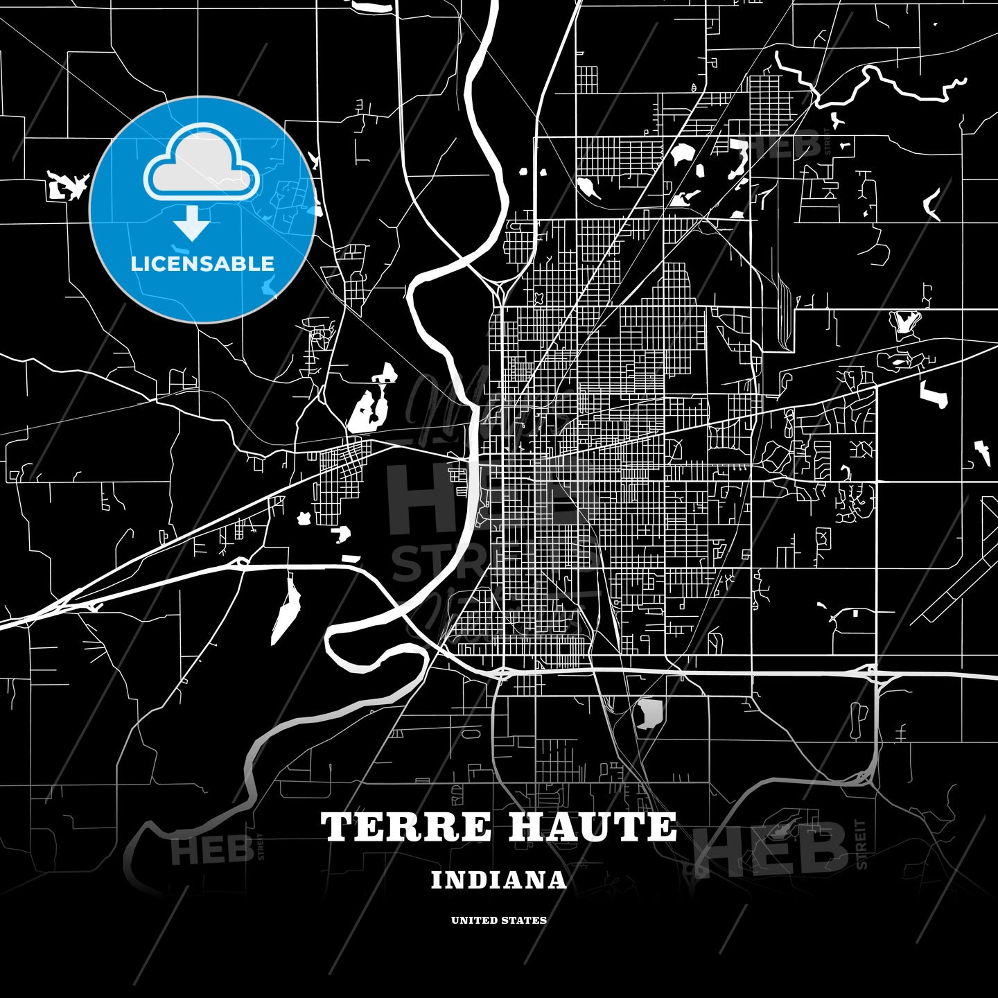 Terre Haute, Indiana, USA map