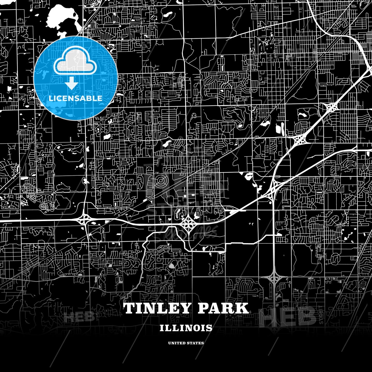 Tinley Park, Illinois, USA map
