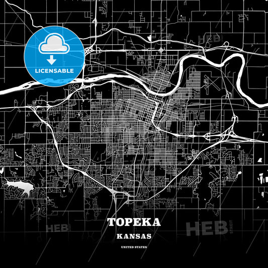 Topeka, Kansas, USA map