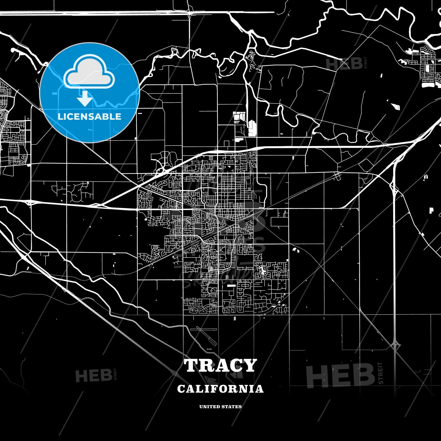 Tracy, California, USA map