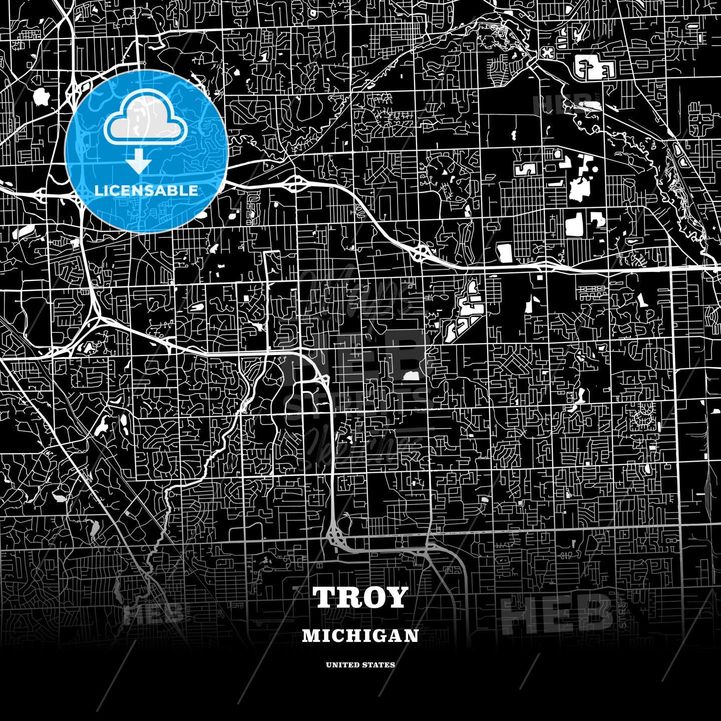 Troy, Michigan, USA map