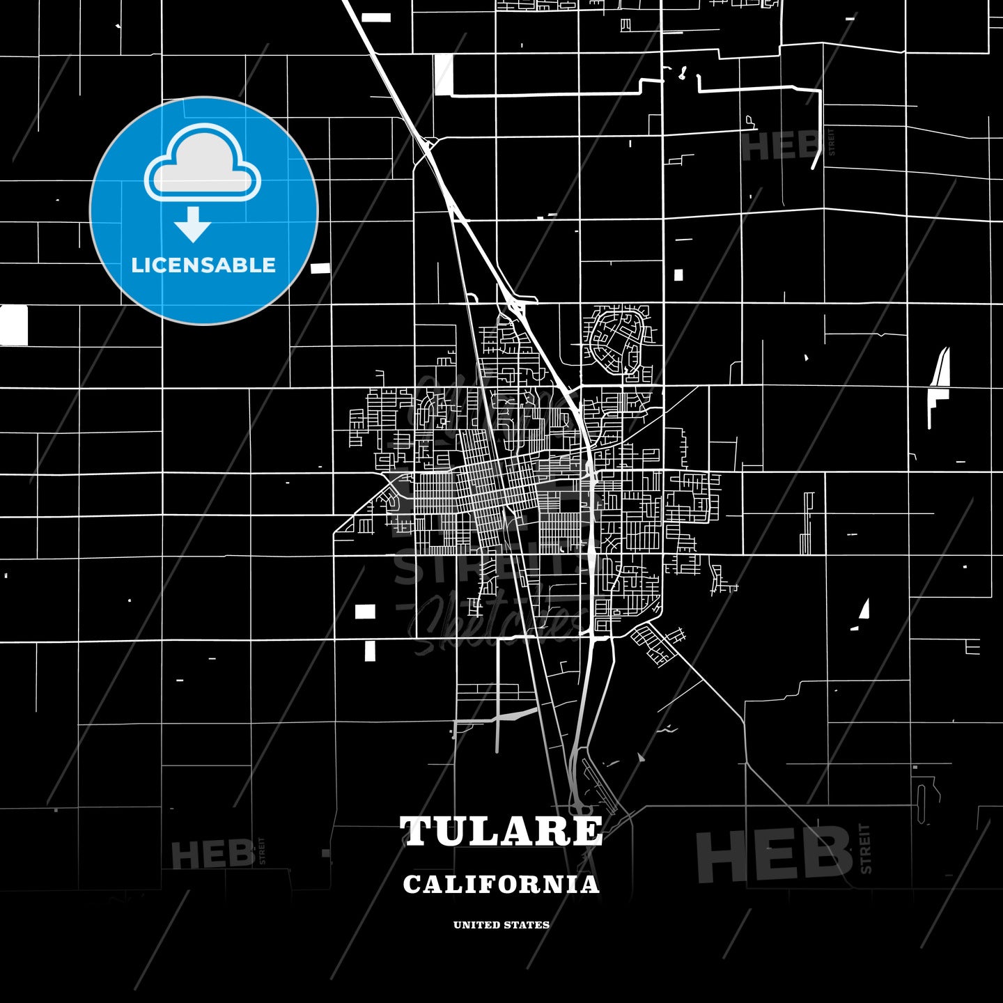 Tulare, California, USA map