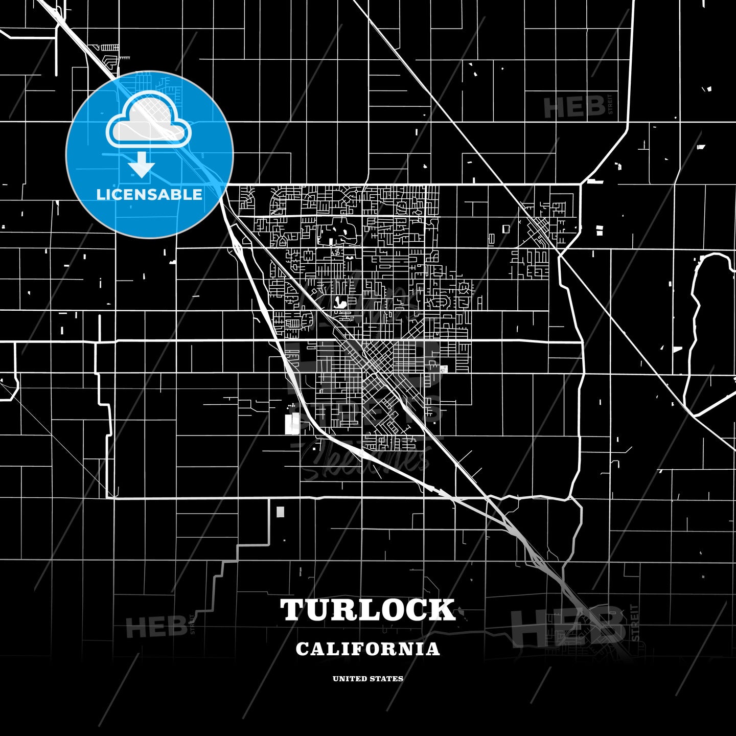 Turlock, California, USA map