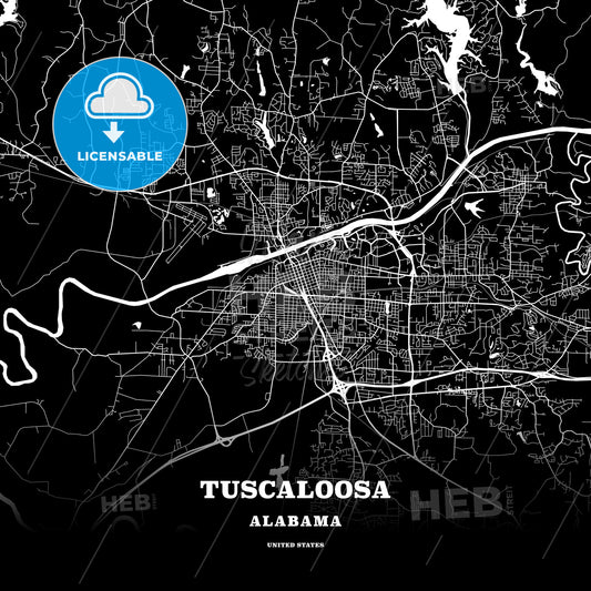 Tuscaloosa, Alabama, USA map