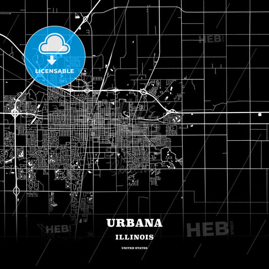 Urbana, Illinois, USA map
