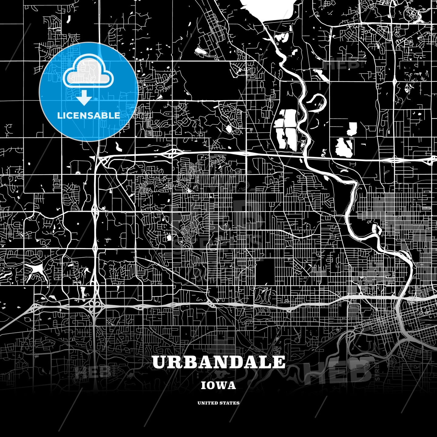 Urbandale, Iowa, USA map
