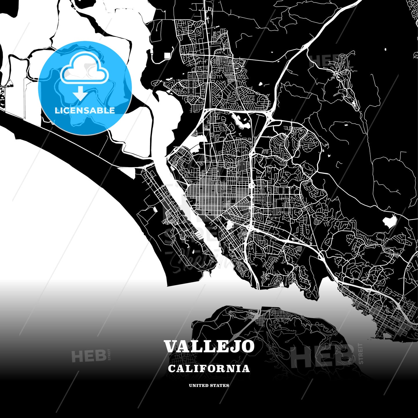 Vallejo, California, USA map